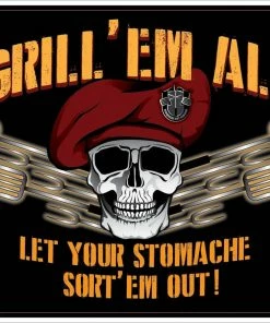Bare Arms Gear Stickers Grill'em All Sticker