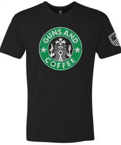Bare Arms Gear BA Trading Ladies Apparel Guns & Coffee T-Shirt