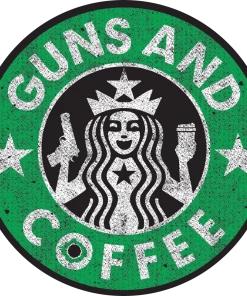 Bare Arms Gear Stickers Guns & Coffee Sticker