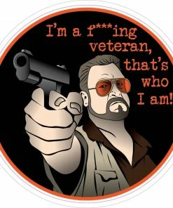 Bare Arms Gear Lebowski Veteran Sticker