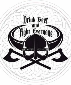 Bare Arms Gear Drink Beer Fight Everyone Sticker