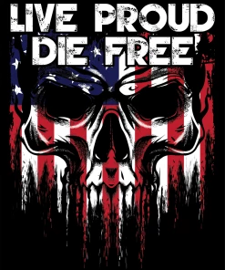 Bare Arms Gear Stickers Live Proud Die Free Sticker