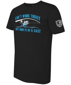 Bare Arms Gear Can't Work My Arm Is In A Cast T-Shirt BA Trading Mens Apparel
