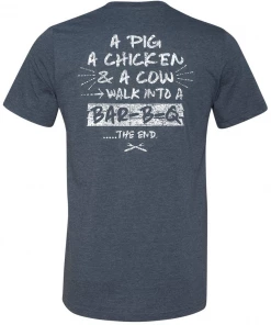Bare Arms Gear BBQ Joke Pig, Chicken, Cow T-shirt BA Trading Mens Apparel