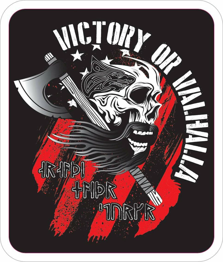 Bare Arms Gear Victory Or Valhalla Stickers