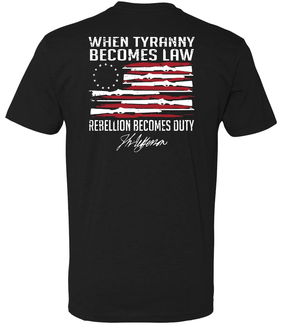 Bare Arms Gear BA Trading Mens Apparel When Tyranny Becomes Law T-Shirt