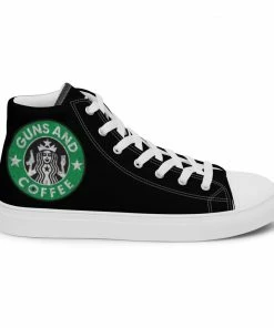 Bare Arms Gear Coffee & Guns - Men’s High Top Canvas Shoes